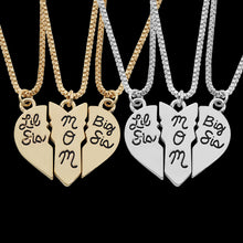 2017 3 Parts/Set Vintage Big Lit Sister Necklace With Letters Little Sis Mo