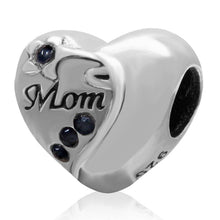 European 925 Sterling Silver Mom Heart Beads DIY Jewelry Making For Woman P