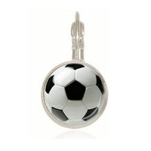 Soccer Ball Earrings Personalized Glass Soccer Football Dangle Earrings Spo
