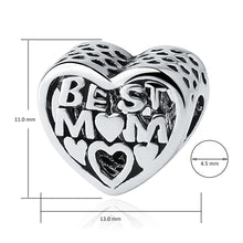 GAGAFEEL Big Hole Heart Family Beads Best Mom Sister Charms Fit Pandora Wom